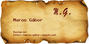 Maros Gábor névjegykártya