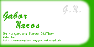 gabor maros business card